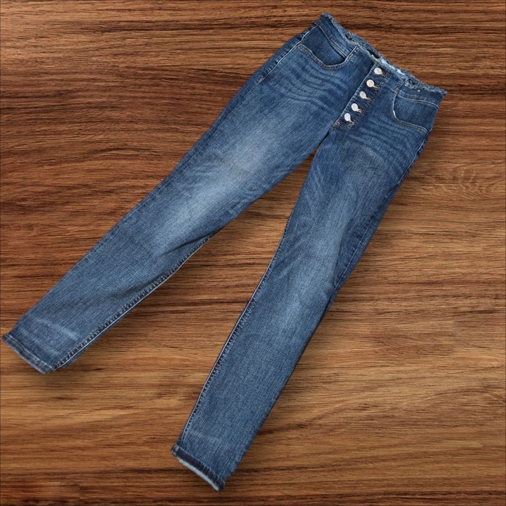 Express Denim Perfect Stretch Ankle Length Button Front Jeans